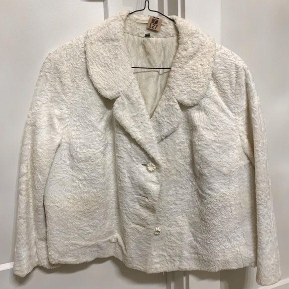 Vintage- Short winter white jacket - Picture 1 of 2